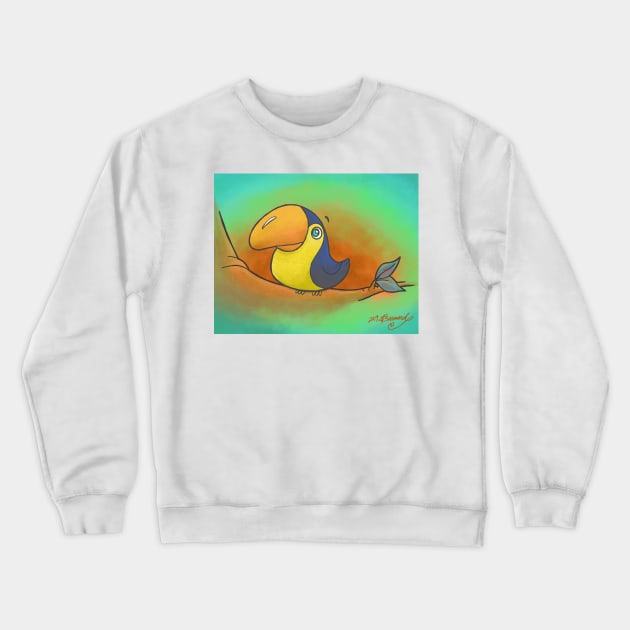 Baby Bird Smiling in the Jungle! Crewneck Sweatshirt by ErinKantBarnard